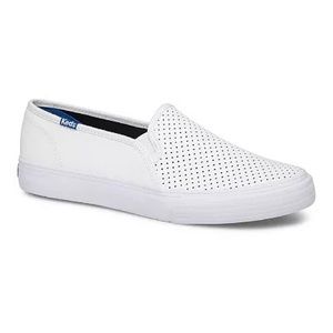 Keds Double Decker Leather Perforated Slip-on Shoes